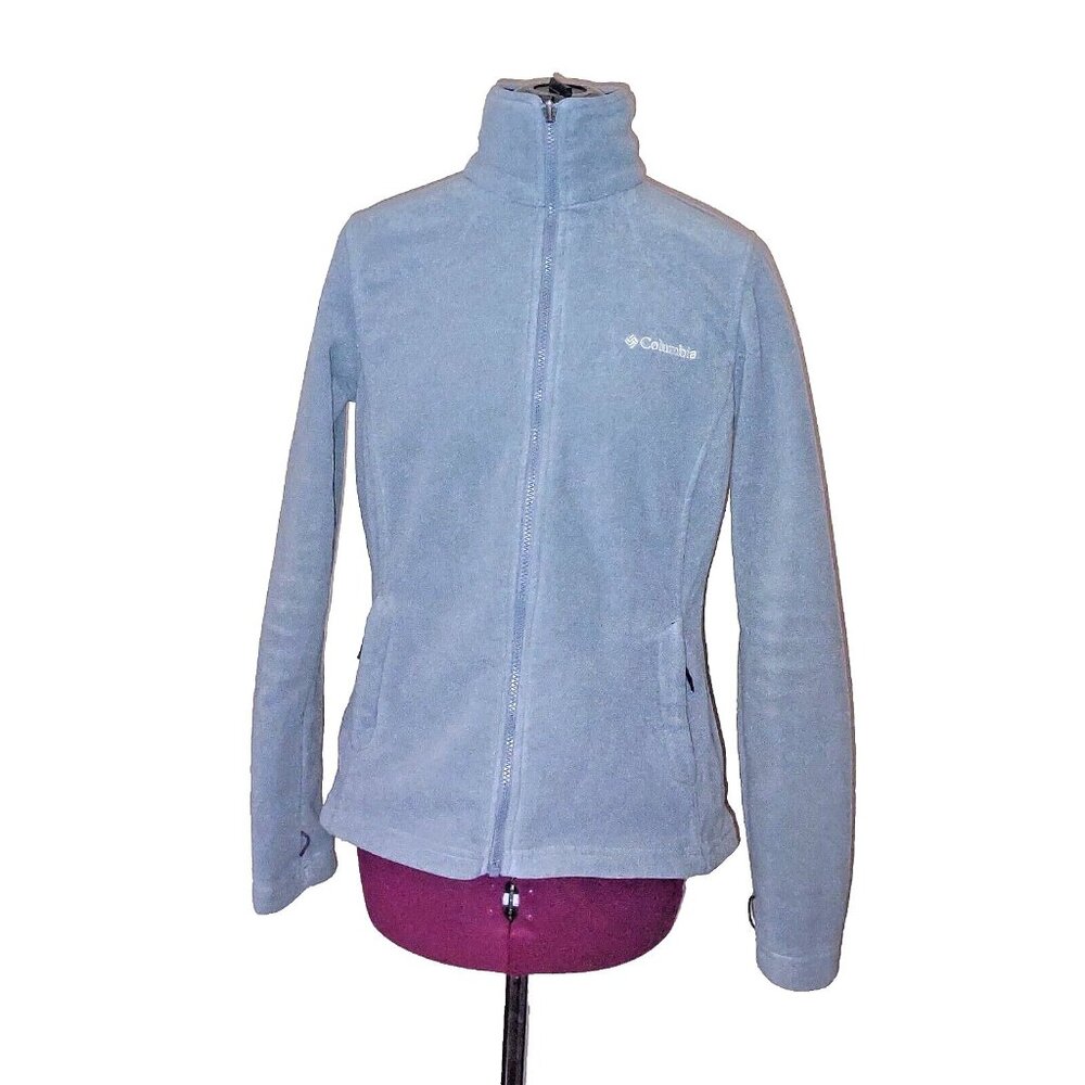 Columbia Women’s Interchange Fleece Jacket Blue & Gray Full Zip Size Medium
